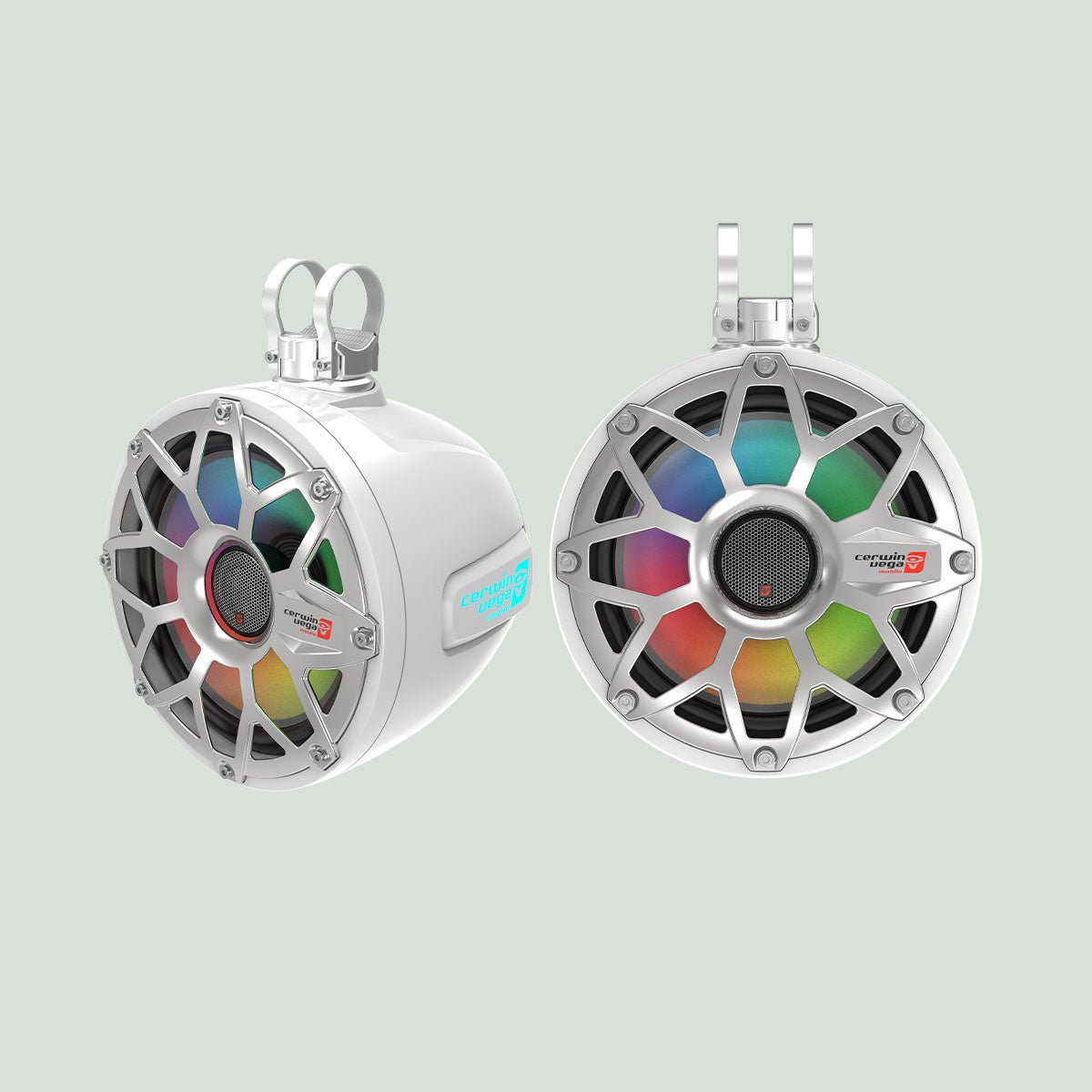 2-Way Speaker System - Pair, Black & White